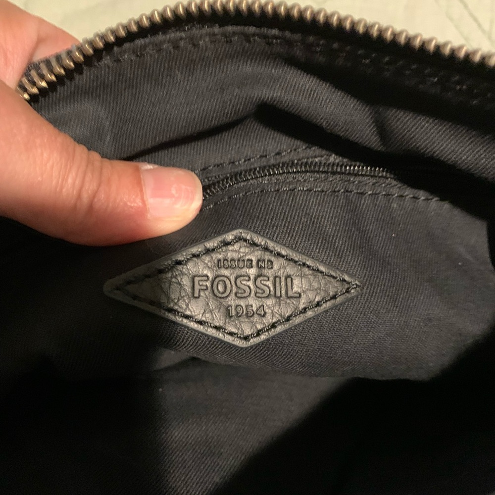Black fossil crossbody